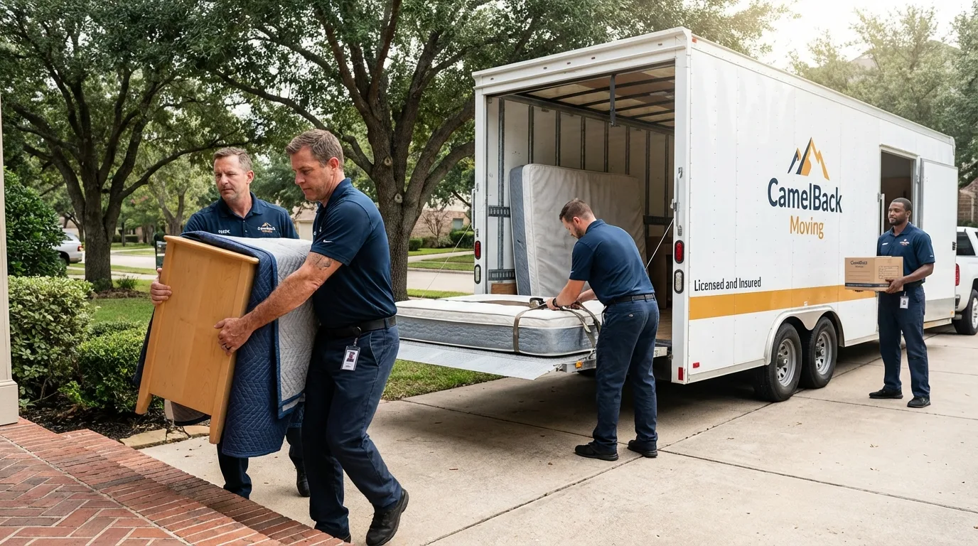 Crew loading residential truck for cross-state move from Kingston, NJ